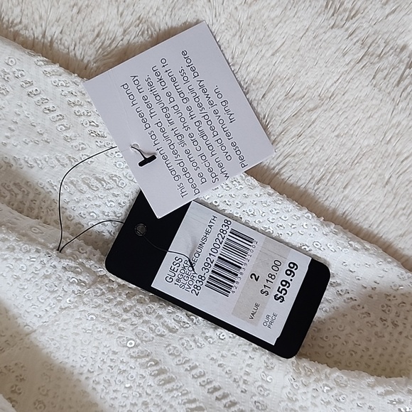 Guess white sequin dress - Size 2 - Picture 6 of 6